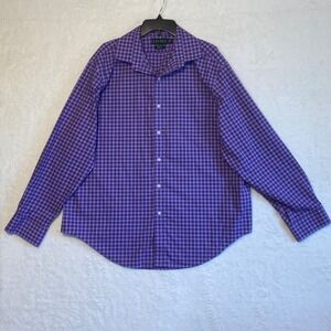 Lauren Ralph Lauren Classic Fit Non Iron Purple Plaid Dress Shirt 18 36/37